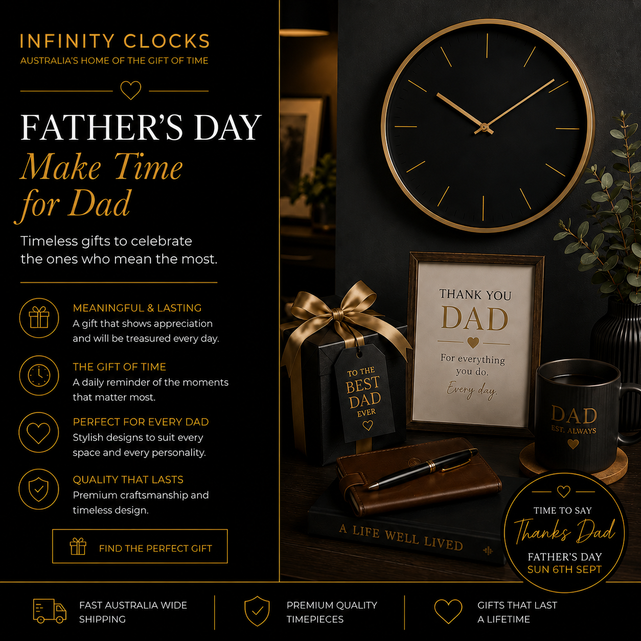 Best Father's Day Gifts Australia 2026 — Clocks for Every Dad