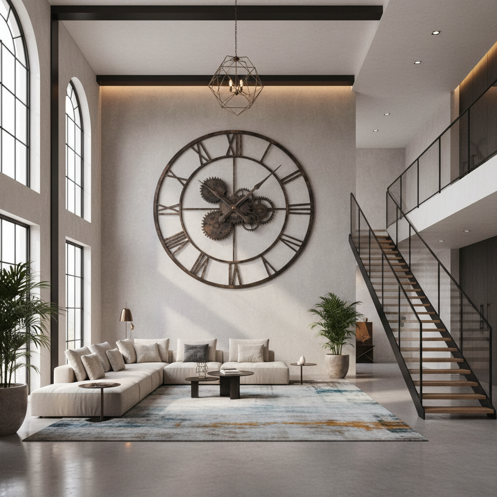 Oversized Clocks for Open-Plan Living Spaces