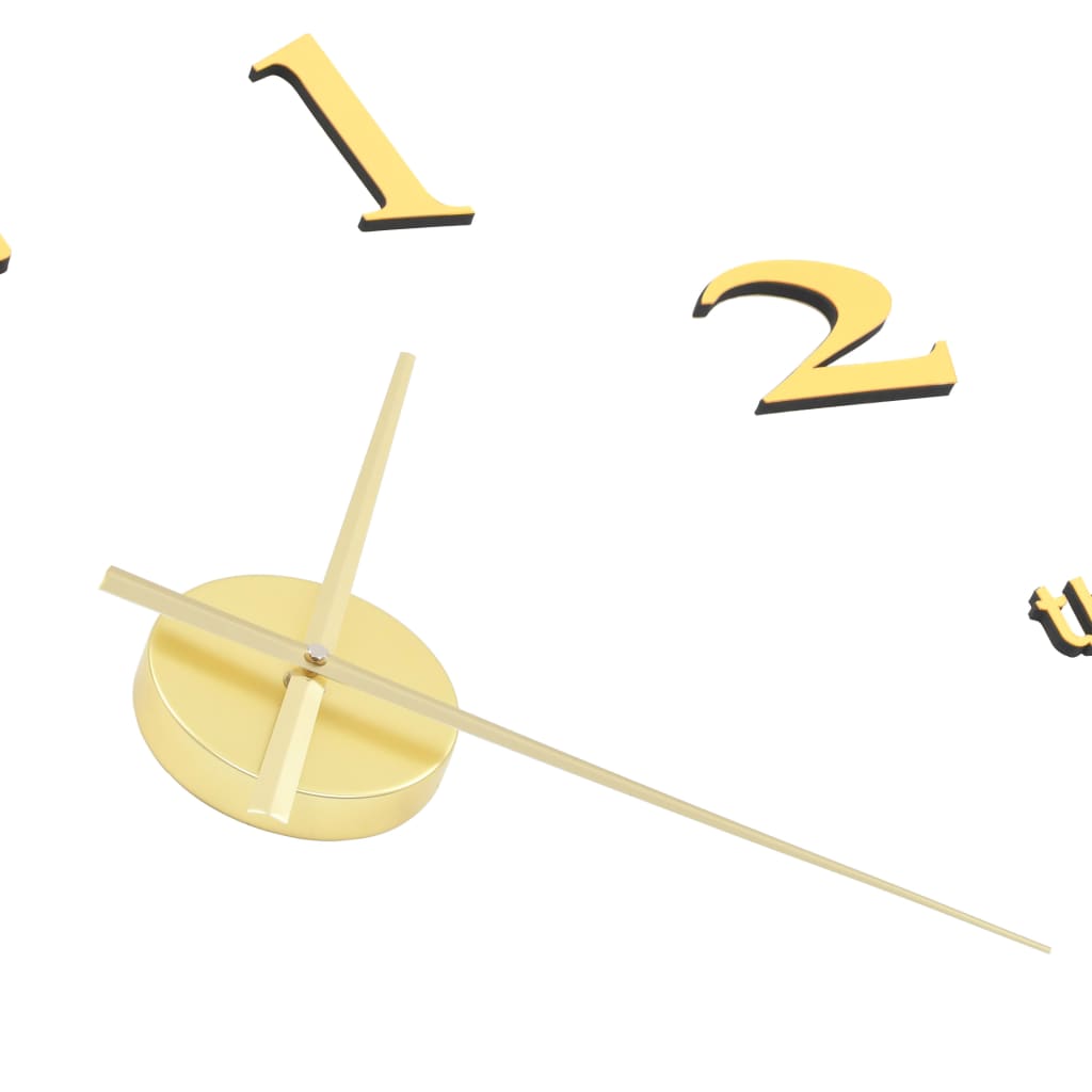 3D Wall Clock Modern Design  - Gold