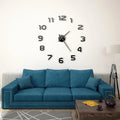 3D Wall Clock Modern Design - Black