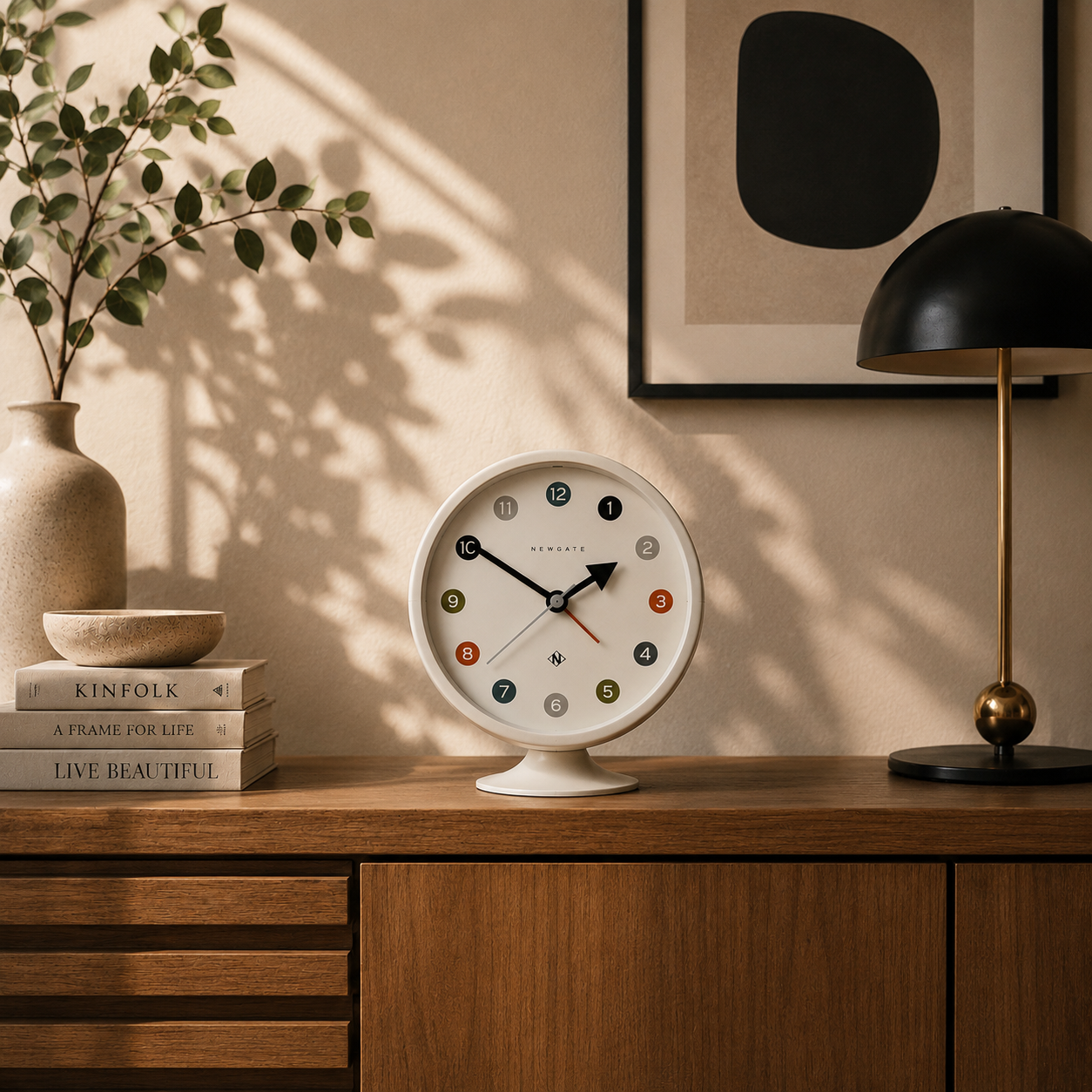 Newgate Spheric Alarm Clock - Matte Pebble White