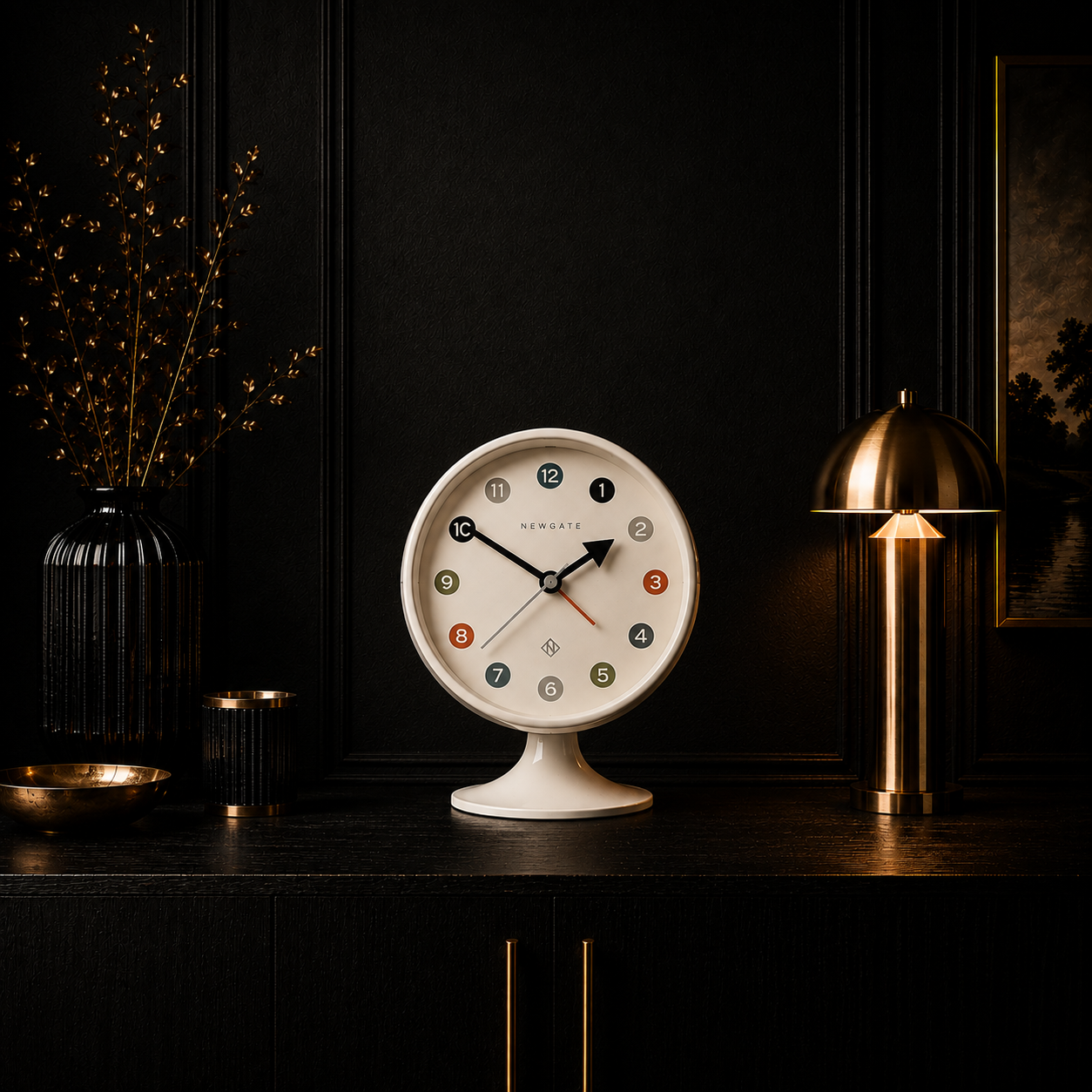 Newgate Spheric Alarm Clock - Matte Pebble White