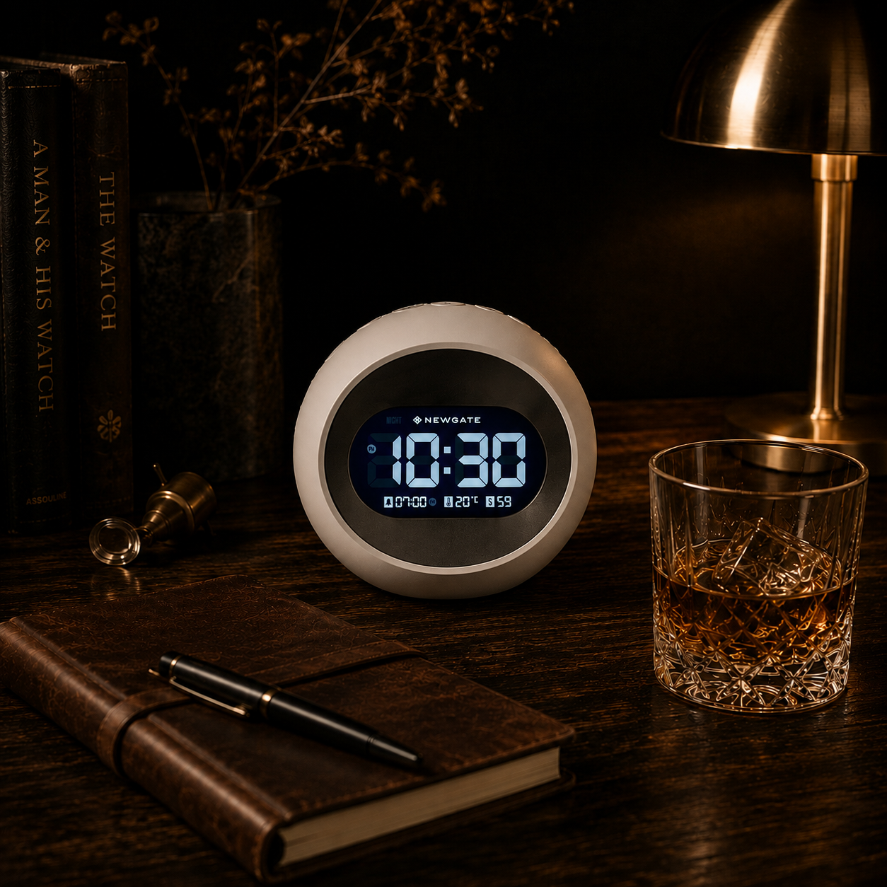 Newgate Centre of the Earth LCD Alarm Clock – White