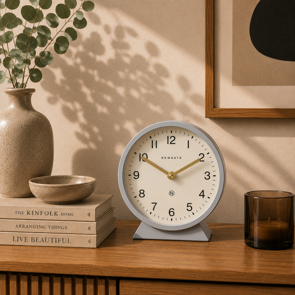 Newgate Q Mantel Clock – Grey
