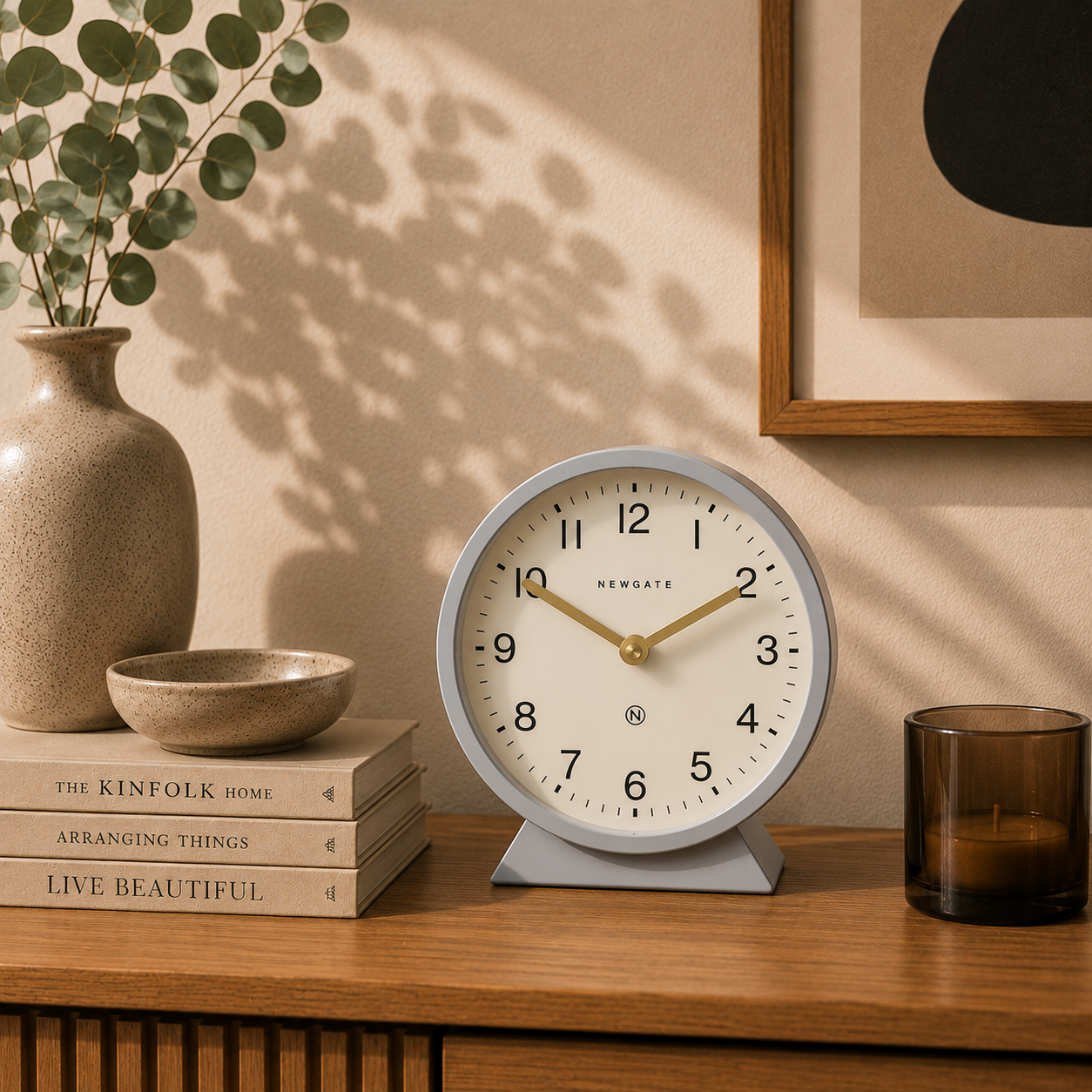 Newgate Q Mantel Clock – Grey