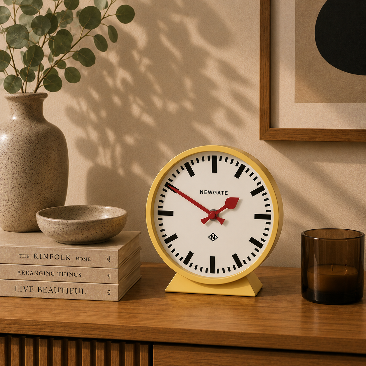 Newgate Railway Mantel Clock - Cheeky Yellow