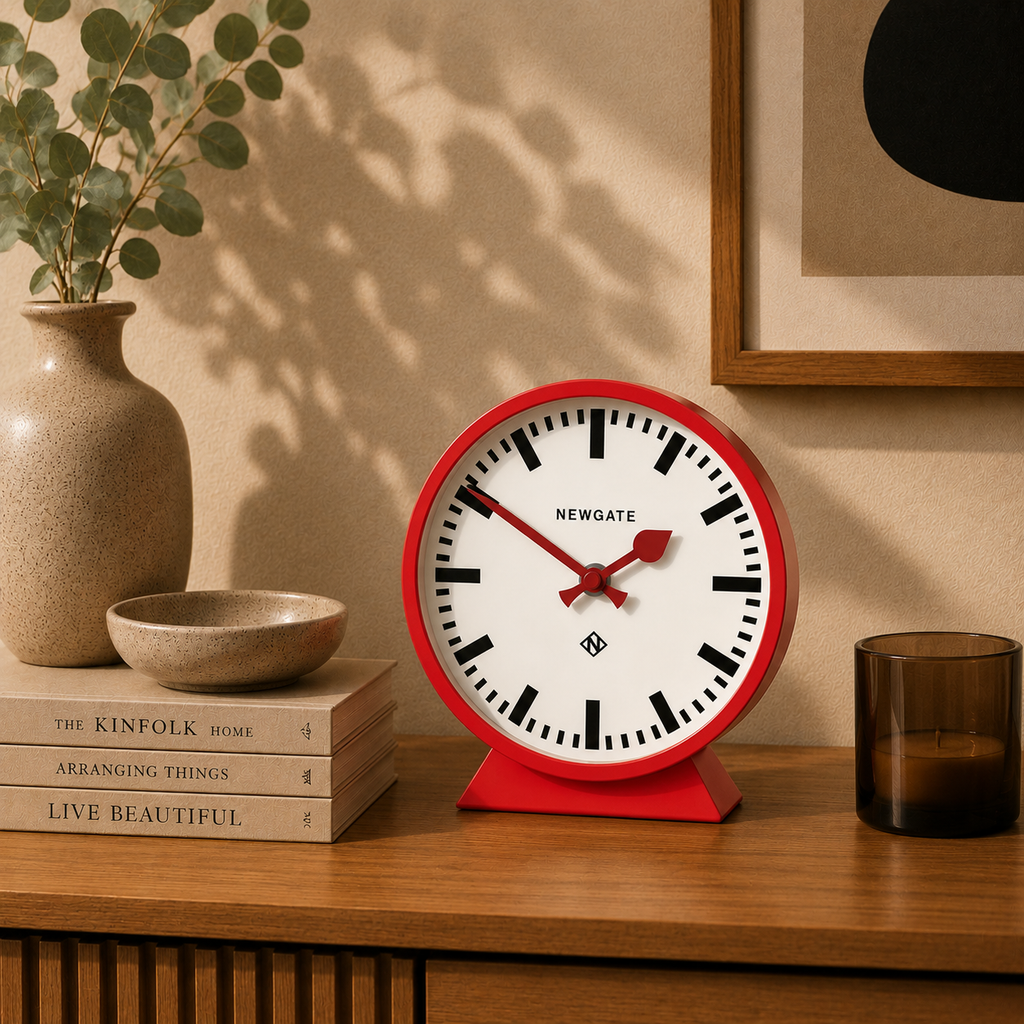 Newgate Railway Mantel Clock - Fire Engine Red