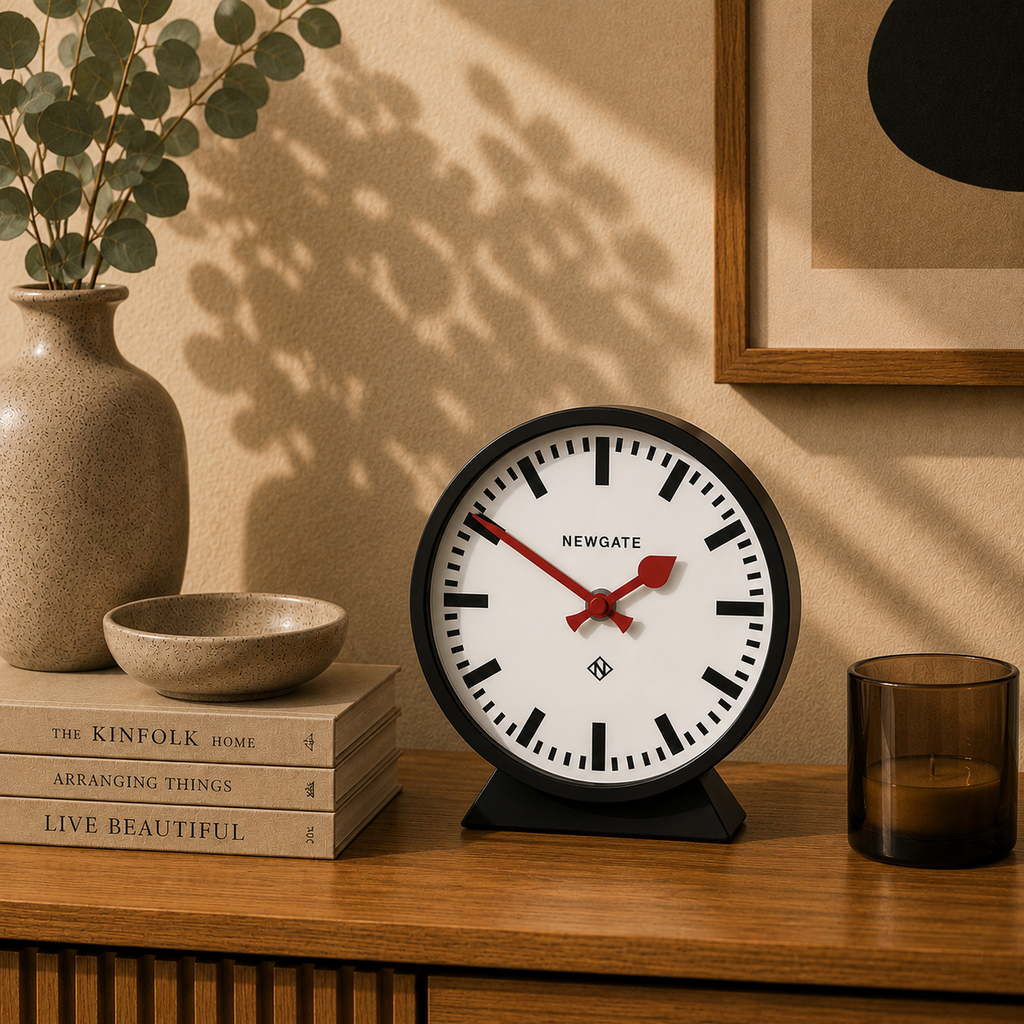 Newgate Railway Mantel Clock - Cave Black