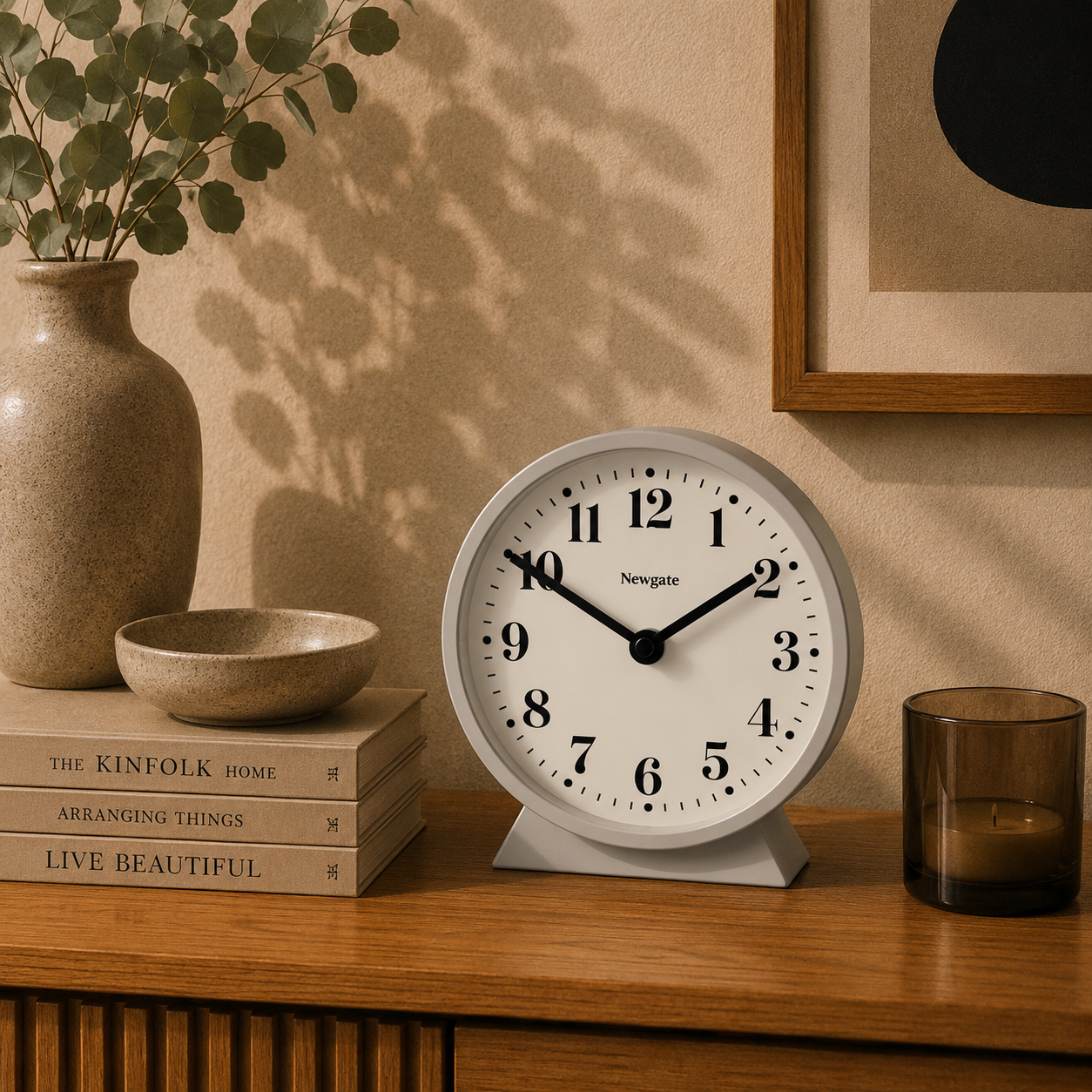 Newgate Theatre Mantel Clock - Matte Stone