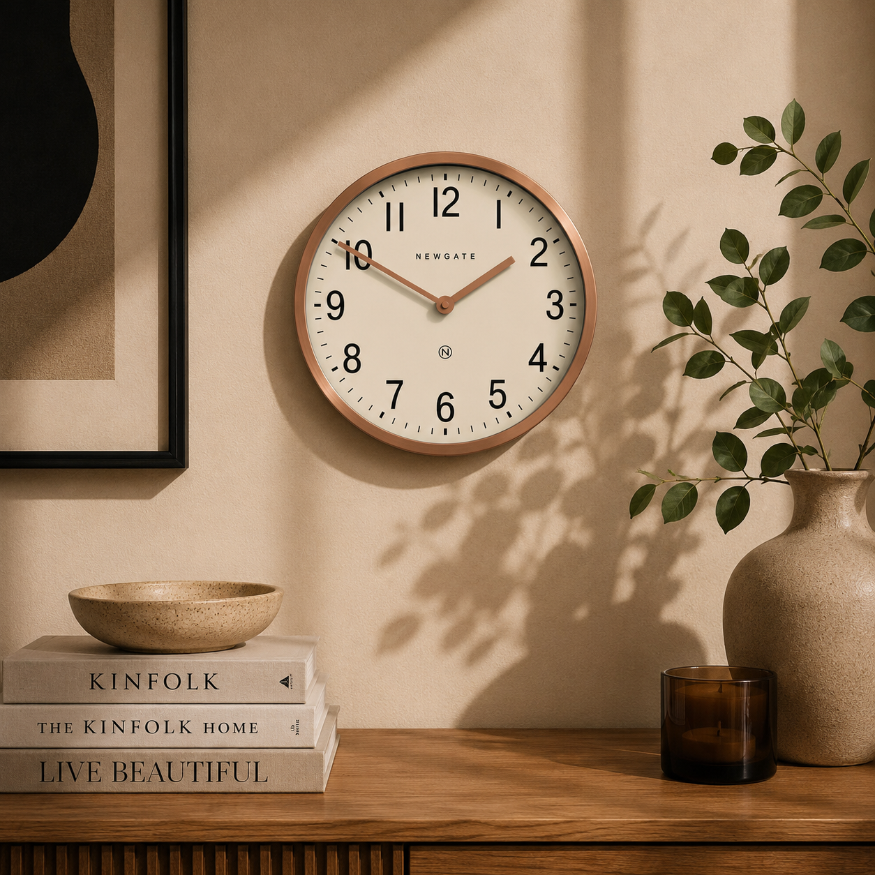 Newgate Master Edwards Wall Clock – Radial Copper Effect