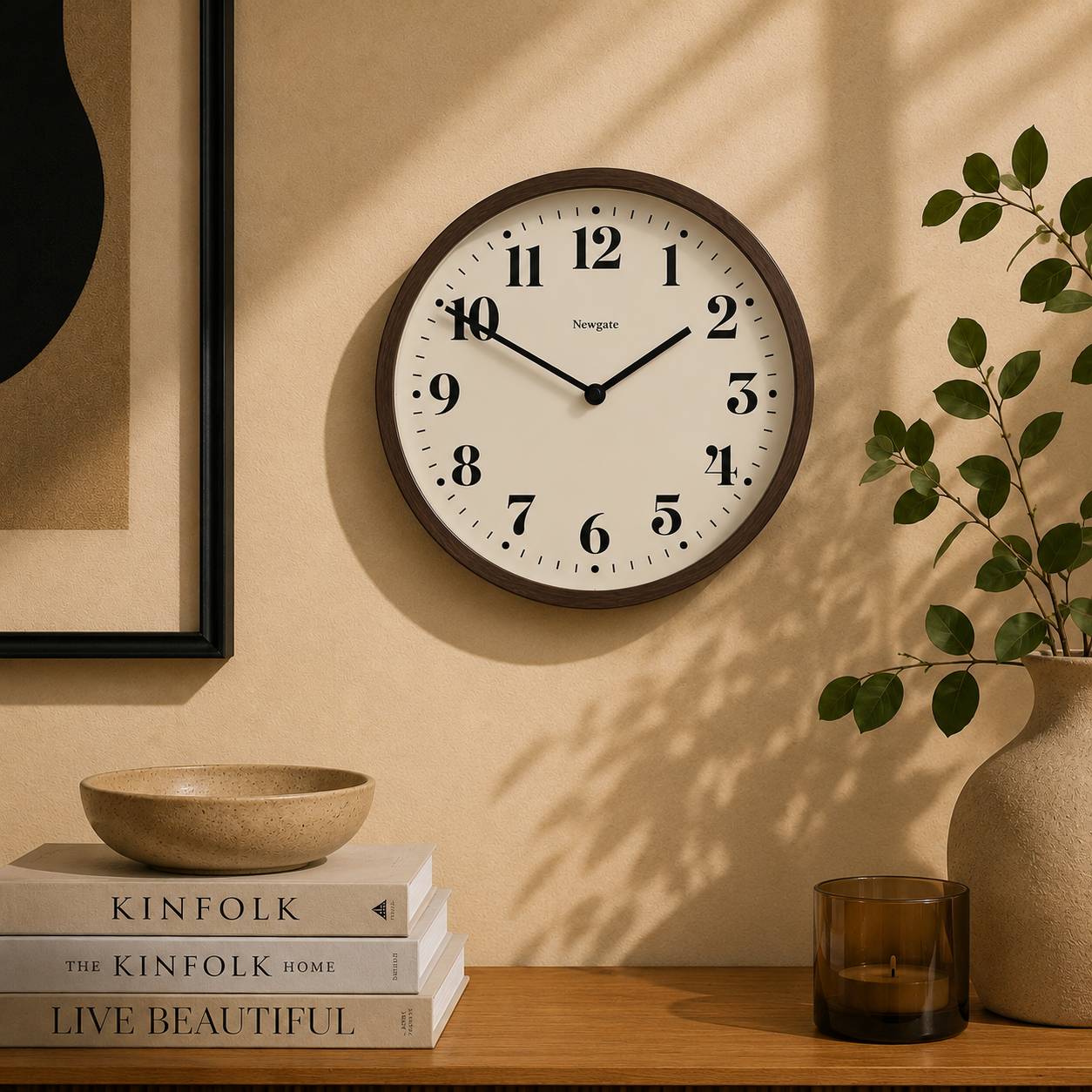 Newgate Number Four Theatre Wall Clock – Faux Dark Wood