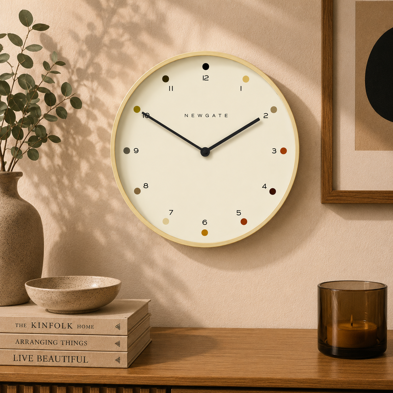 Newgate Mr Clarke Clock - Pale Wood Dot Dial