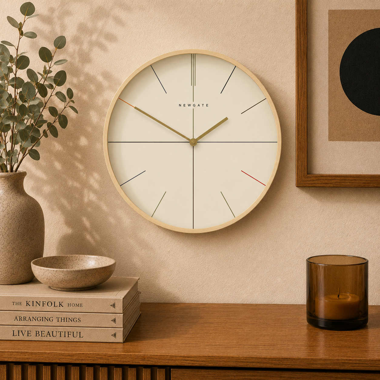 Newgate Mr Clarke Clock Pale Wood Hockey Dial