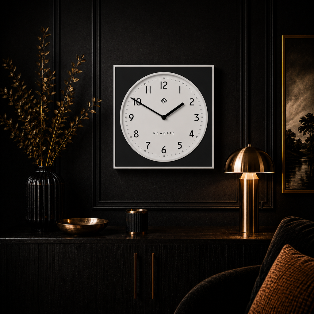 Newgate Burger & Chips Wall Clock - Black