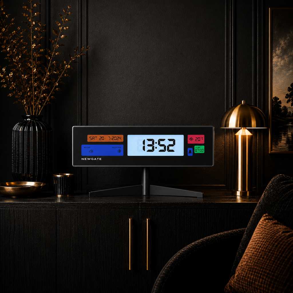 Newgate Supergenius LCD Alarm Clock - Matte Black