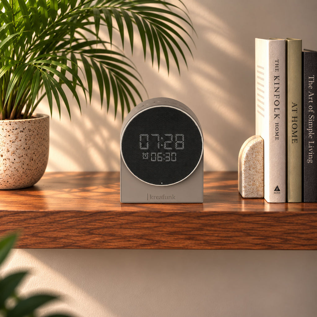 Kreafunk Ivy Alarm Clock with Bluetooth Speaker – Ivory Sand