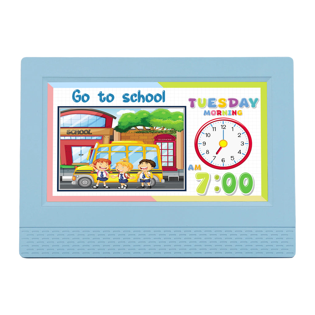 Artiss 7" Digital Day Clock Calendar Alarm LCD Children Sleep Trainer Clocks Blue