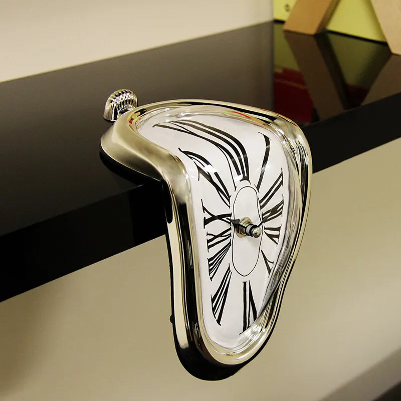 Surreal Melting Distorted Wall Clock - Inspired by Salvador Dali's "The Persistence of Memory
