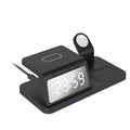 Laser 3-in-1 Wireless Charging Station with Alarm Clock - Black