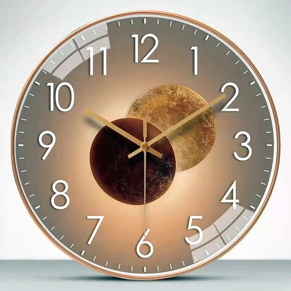 Modern Silent Wall Clock – Gold