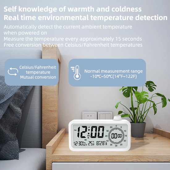 Visual alarm clock -  White