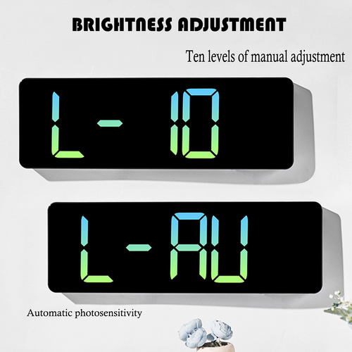 LED Digital Wall Clock - Black