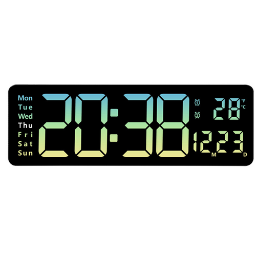LED Digital Wall Clock - Black