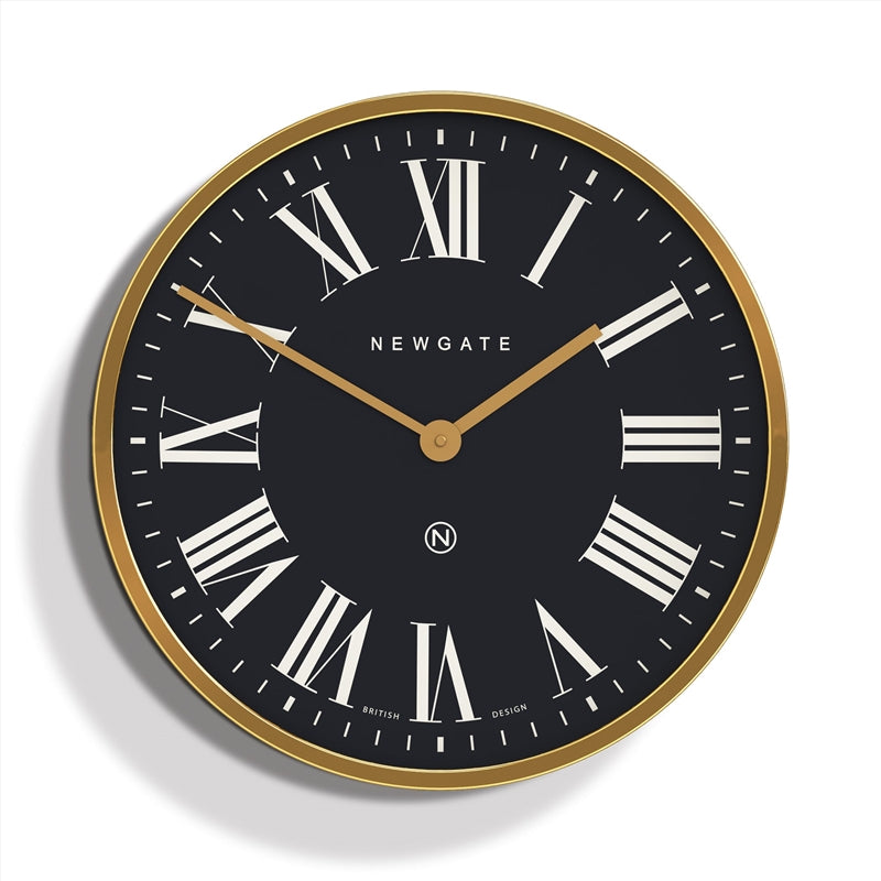 Newgate Mr Butler Wall Clock Radial Brass - Black and Gold