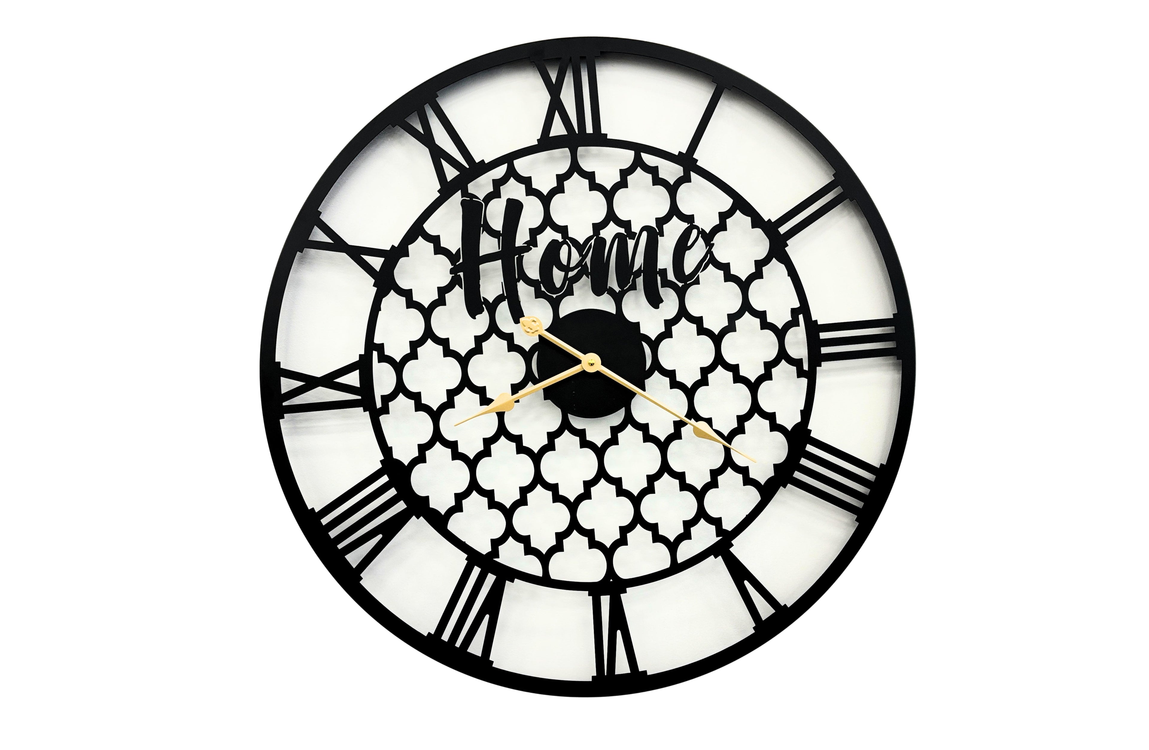 Quatrefoil Wall Clock -Black