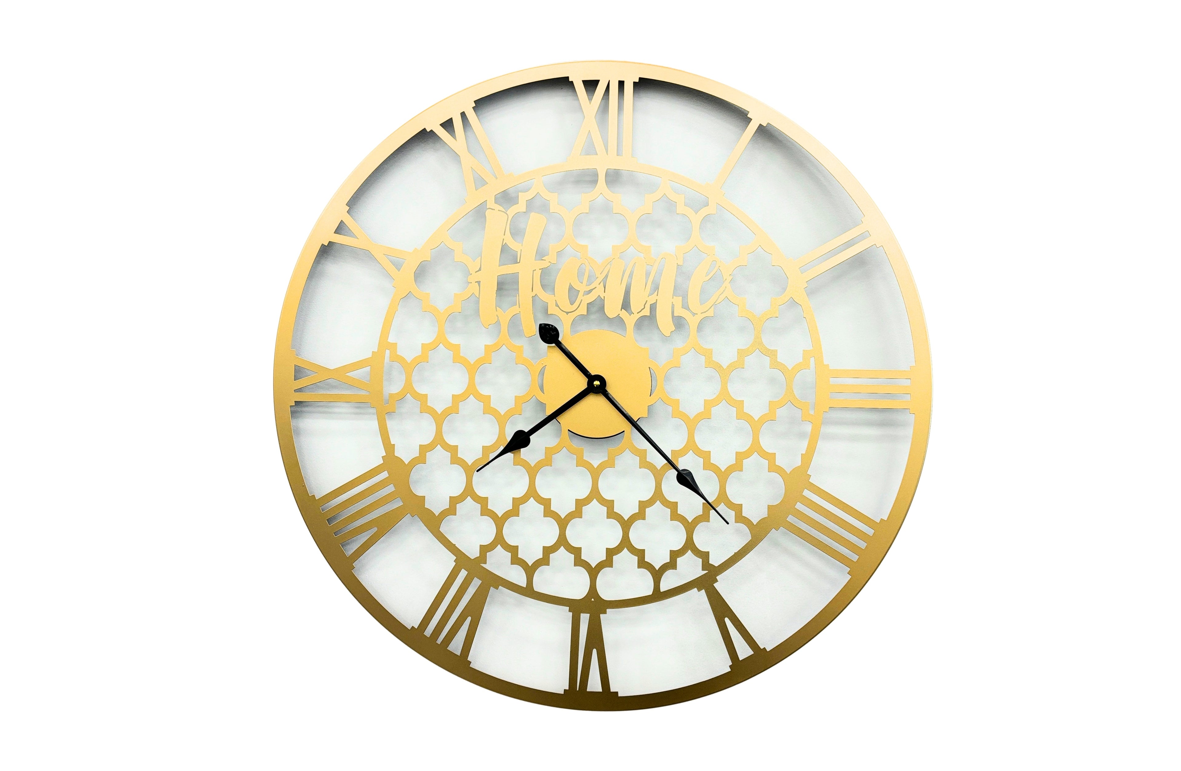 Quatrefoil Wall Clock -Gold