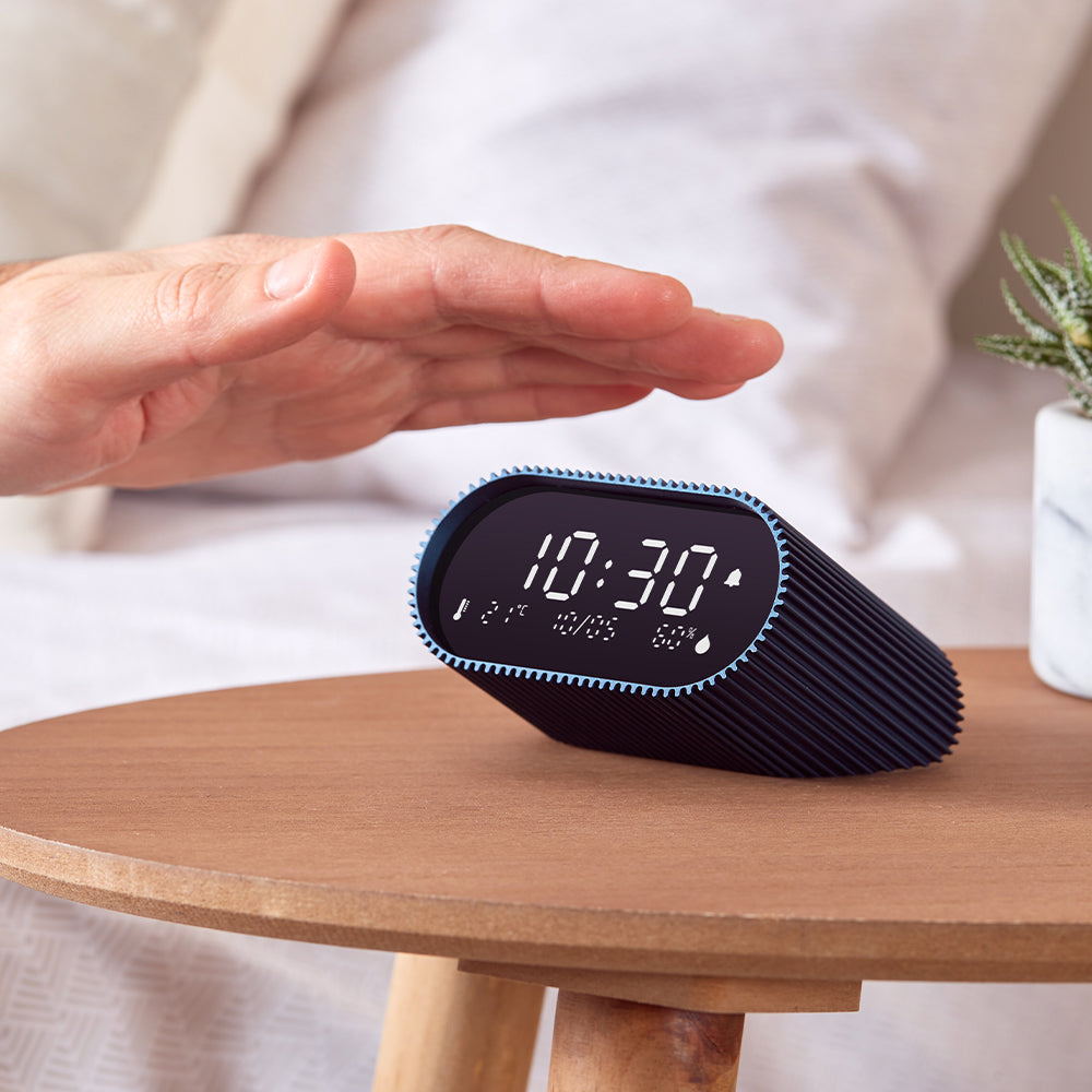 Lexon Ray Rechargeable LCD Alarm Clock – Blue
