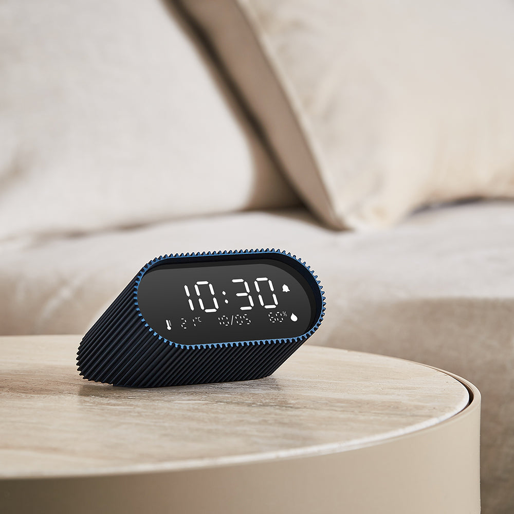 Lexon Ray Rechargeable LCD Alarm Clock – Blue