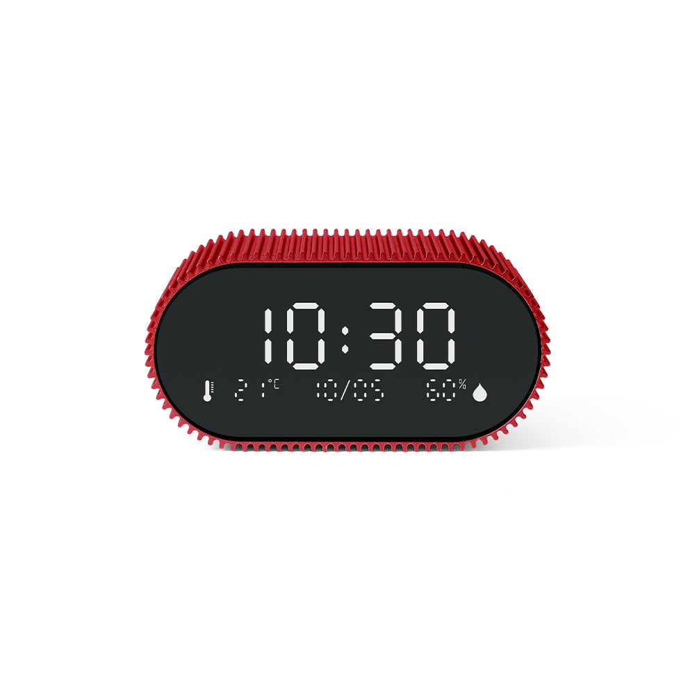 Lexon Ray Rechargeable LCD Alarm Clock – Red