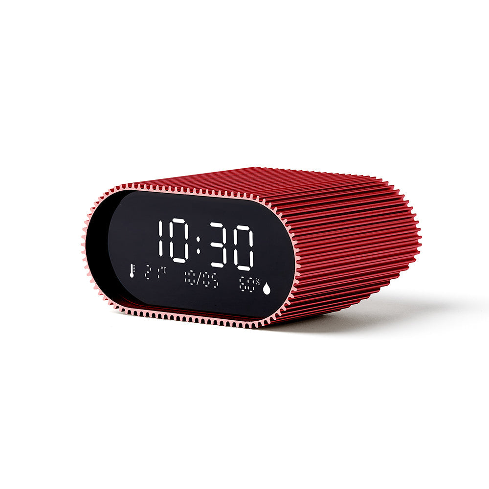 Lexon Ray Rechargeable LCD Alarm Clock – Red