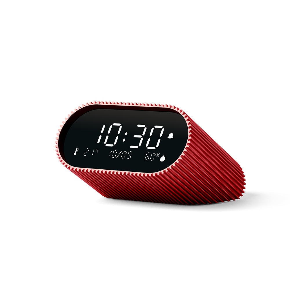 Lexon Ray Rechargeable LCD Alarm Clock – Red