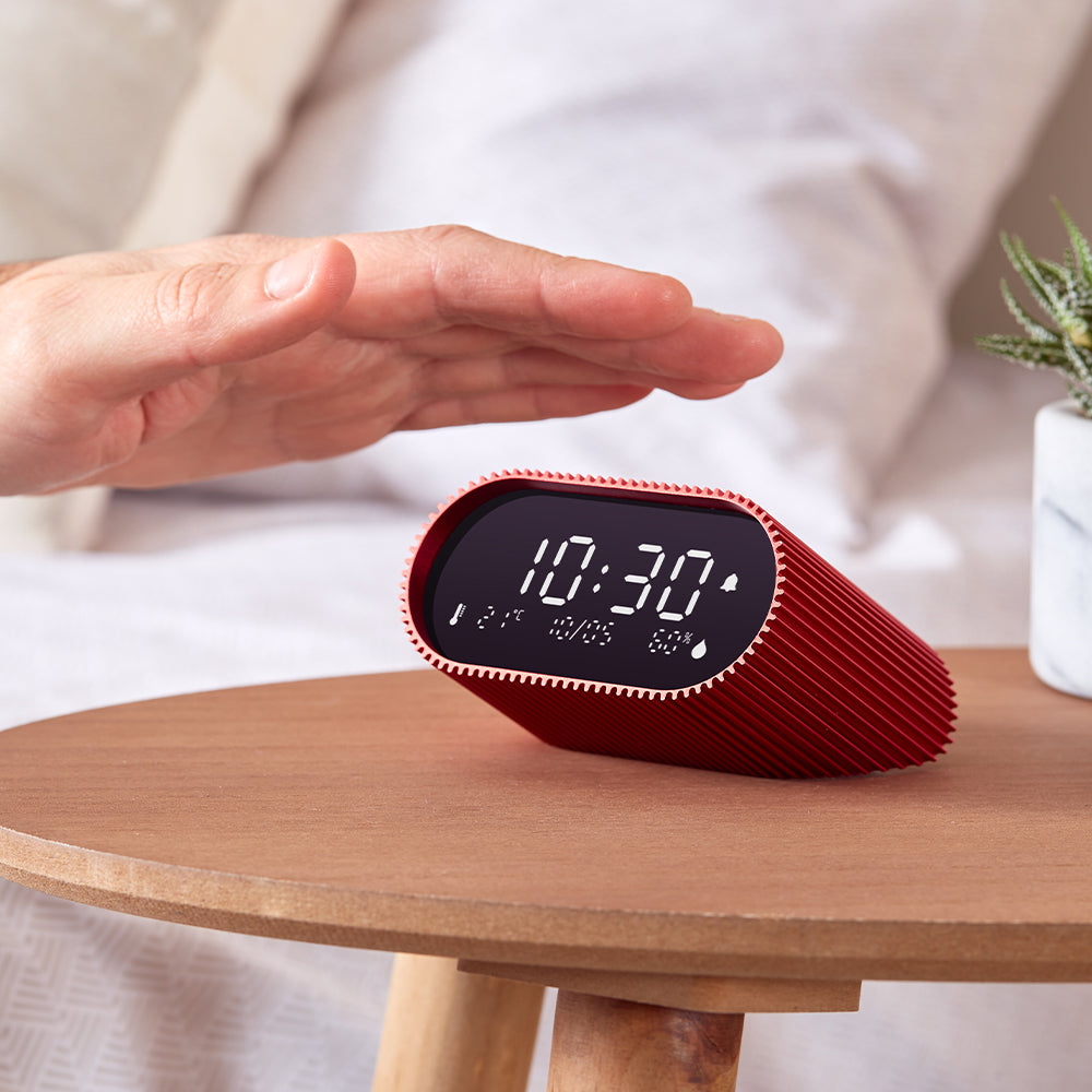 Lexon Ray Rechargeable LCD Alarm Clock – Red