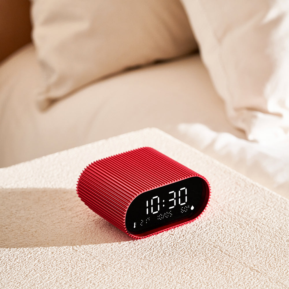 Lexon Ray Rechargeable LCD Alarm Clock – Red