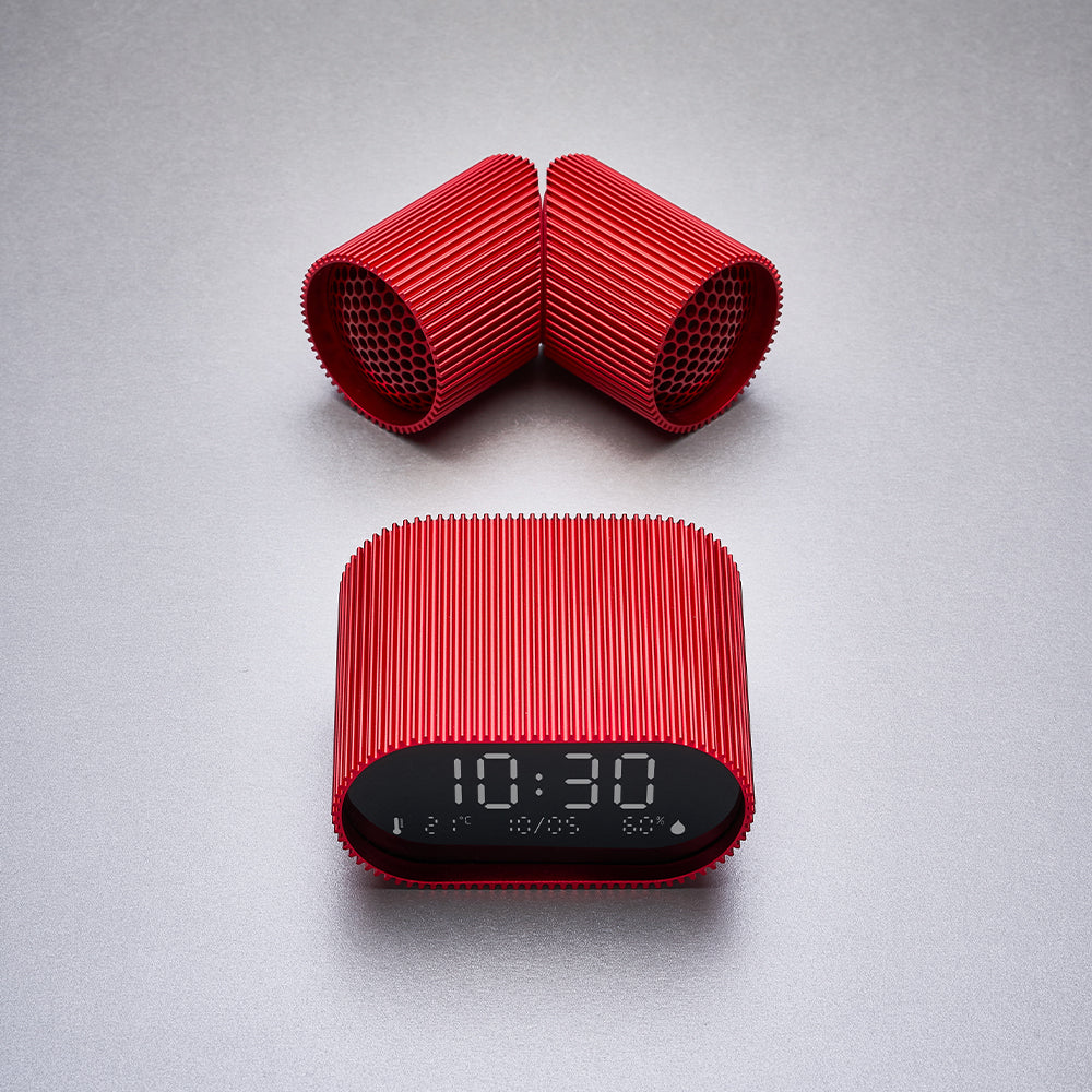 Lexon Ray Rechargeable LCD Alarm Clock – Red