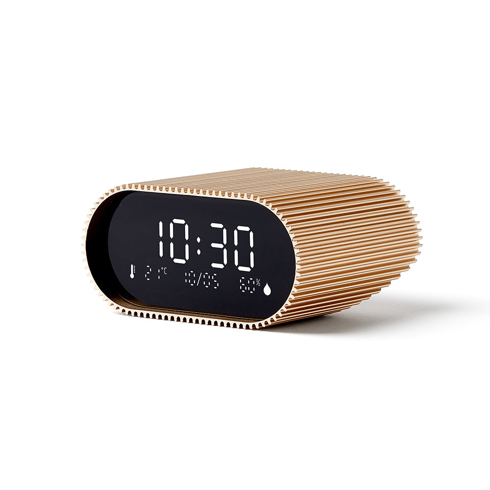 Lexon Ray Rechargeable LCD Alarm Clock – Gold