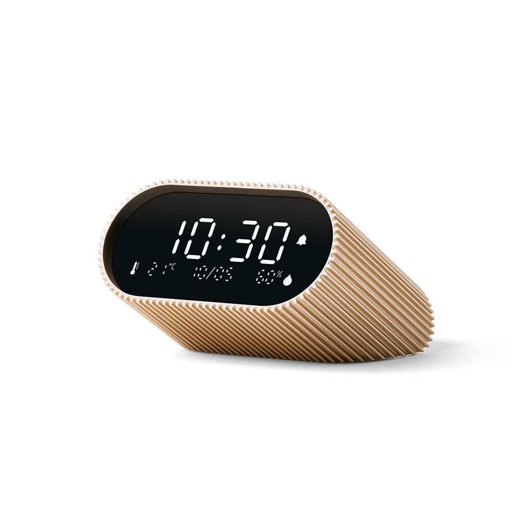 Lexon Ray Rechargeable LCD Alarm Clock – Gold