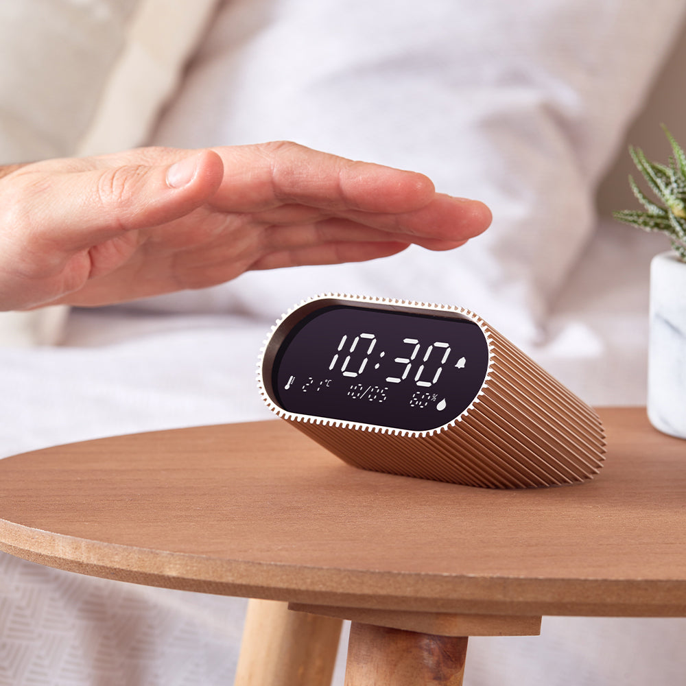 Lexon Ray Rechargeable LCD Alarm Clock – Gold
