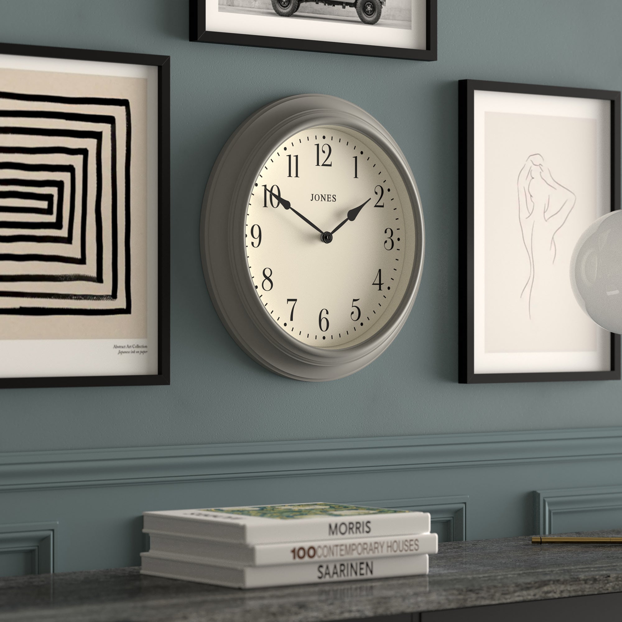 Newgate Jones Supper Club Clock - Cloud Grey