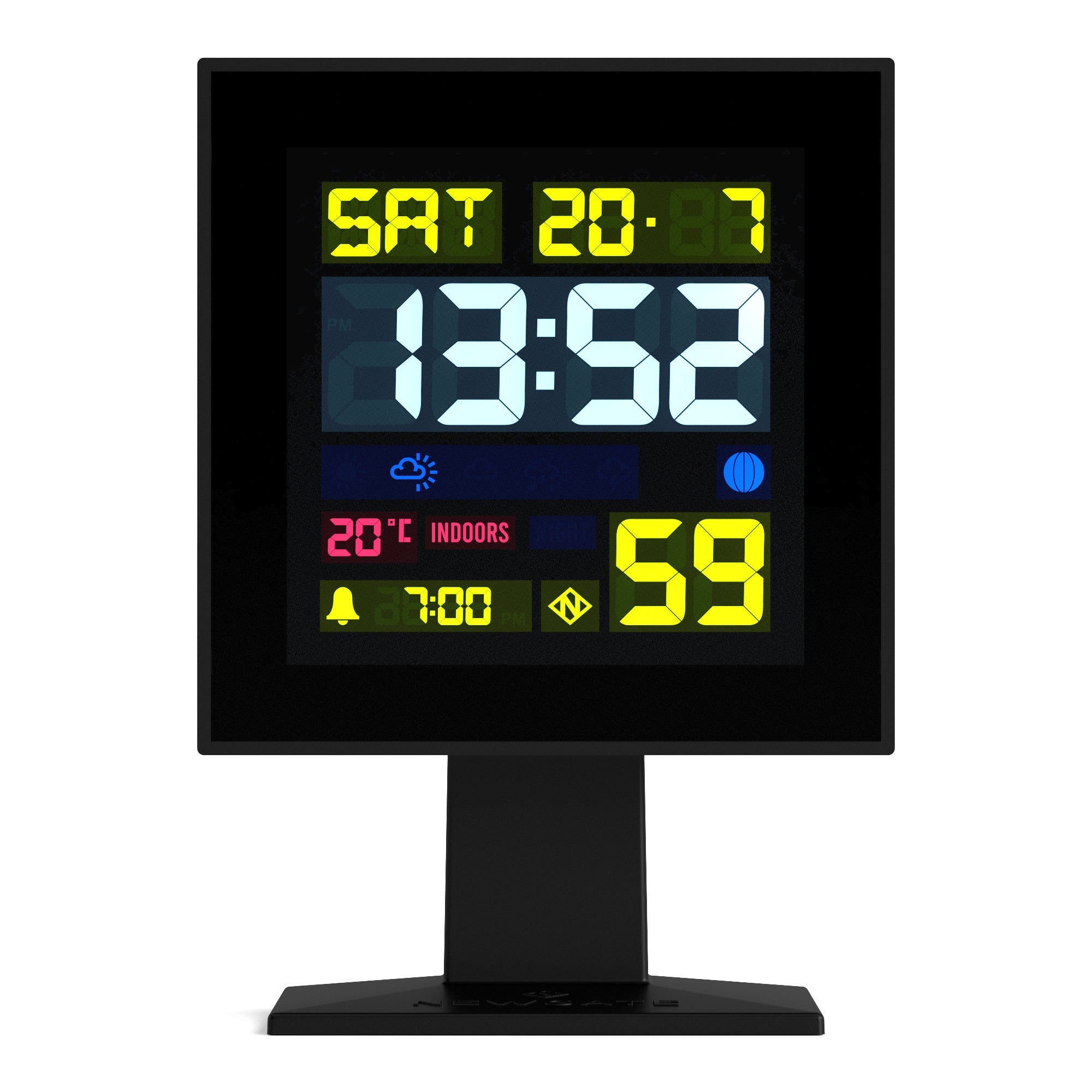 Newgate Monolith Lcd Alarm Clock - Black