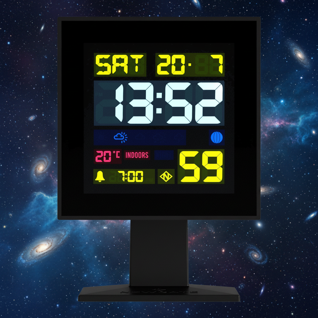 Newgate Monolith Lcd Alarm Clock - Black
