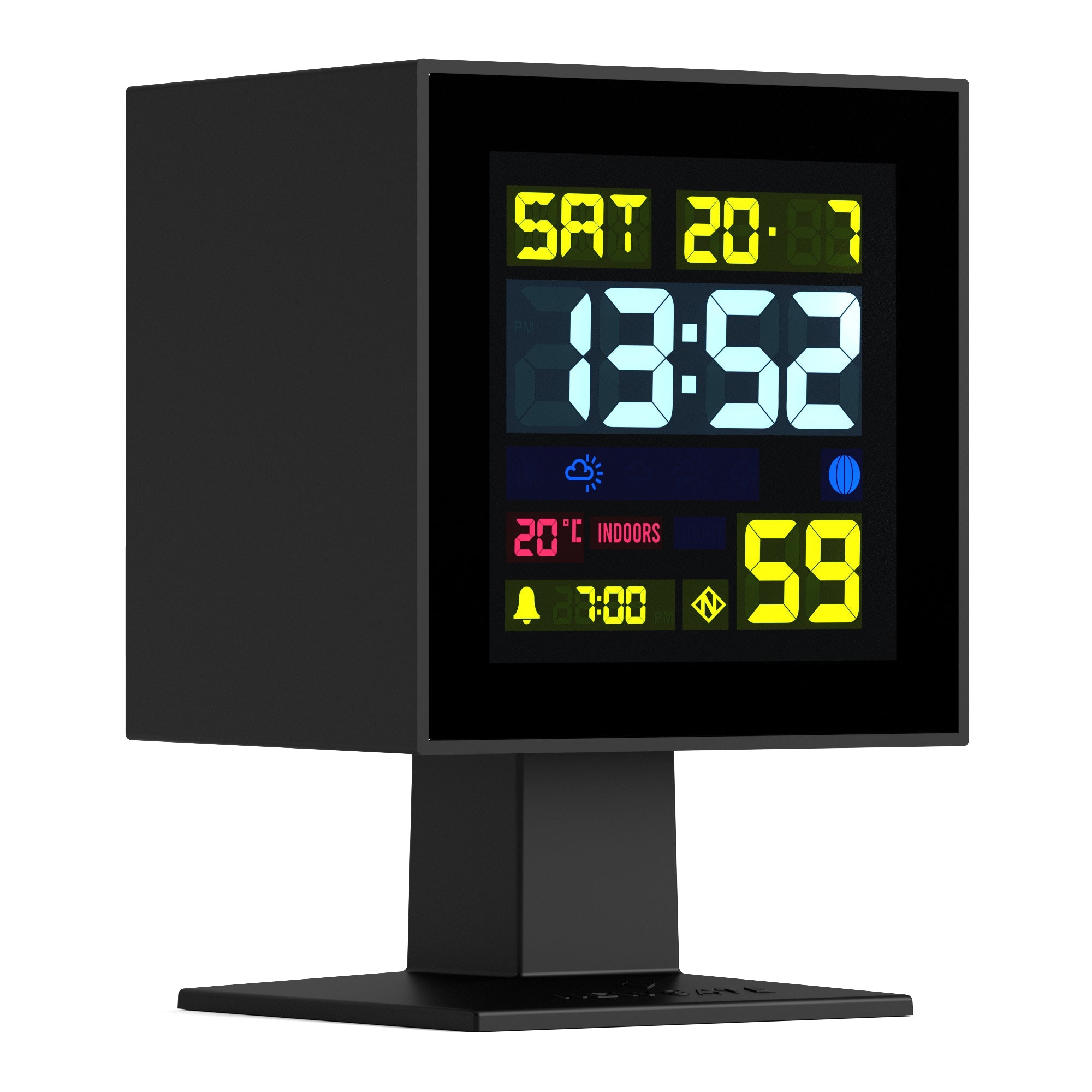 Newgate Monolith Lcd Alarm Clock - Black