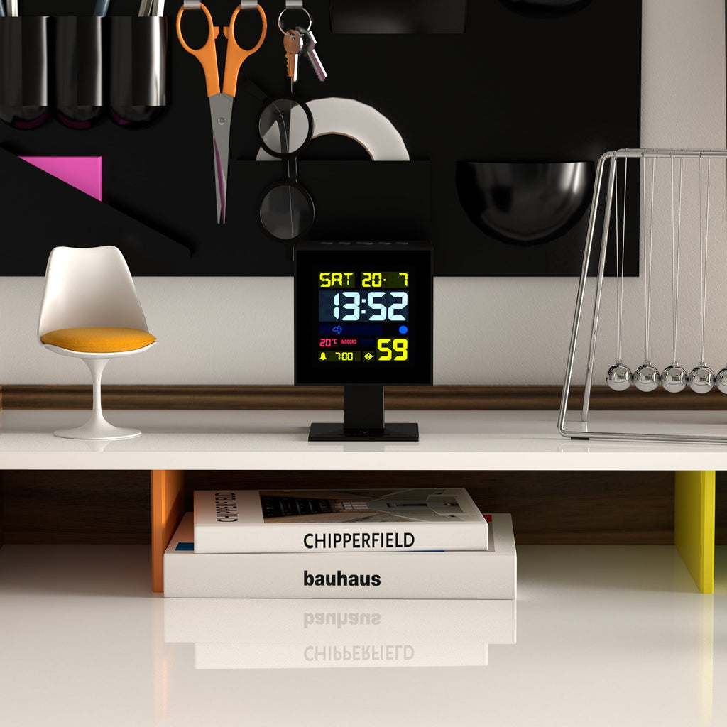 Newgate Monolith Lcd Alarm Clock - Black