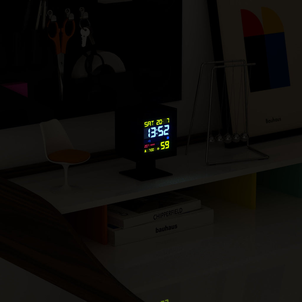 Newgate Monolith Lcd Alarm Clock - Black