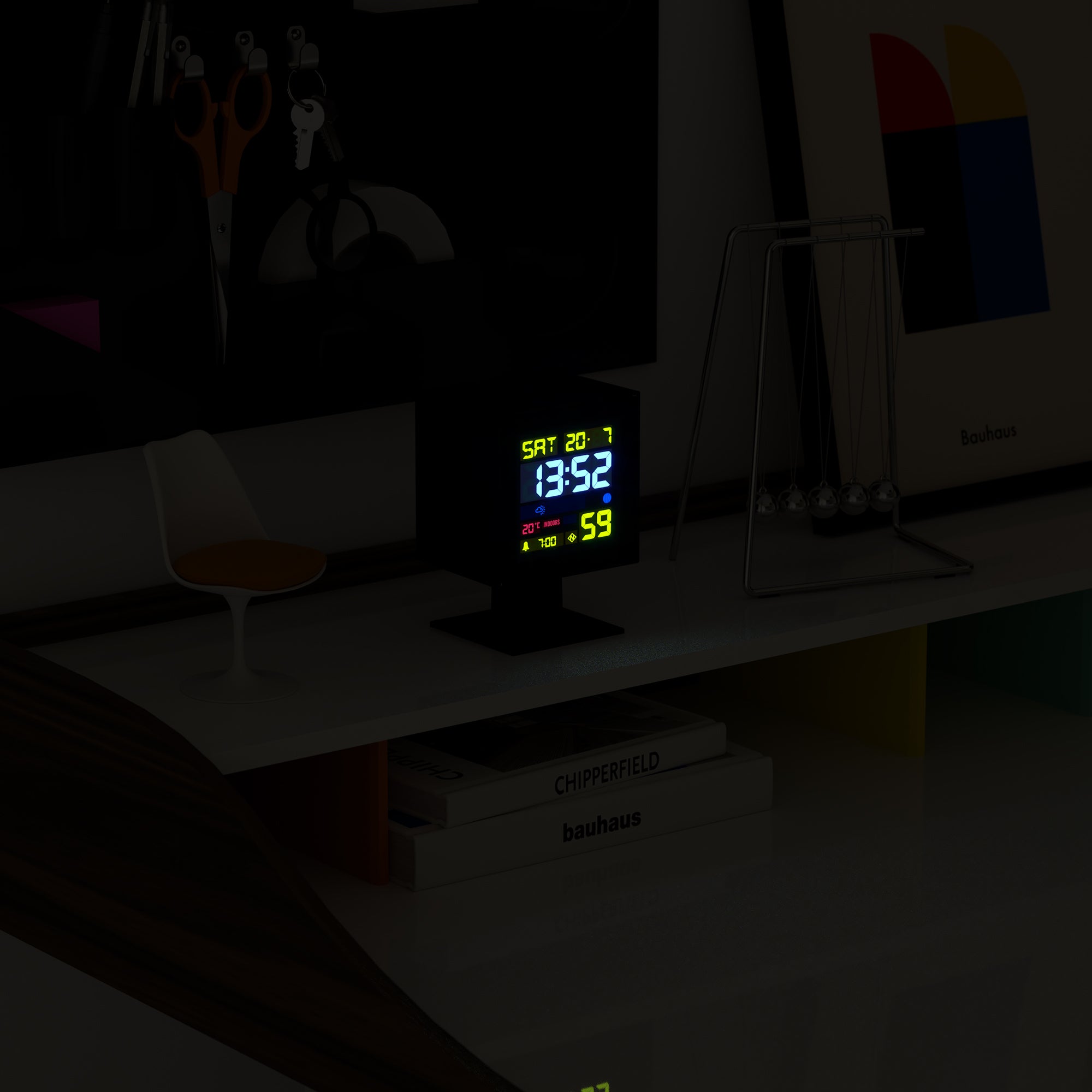 Newgate Monolith Lcd Alarm Clock - Black