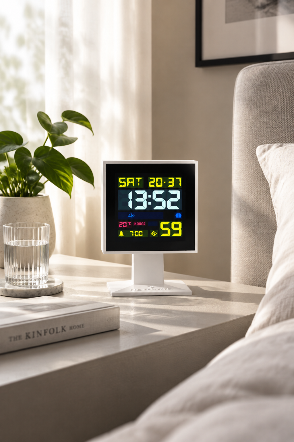 Newgate Monolith LCD Alarm Clock – White