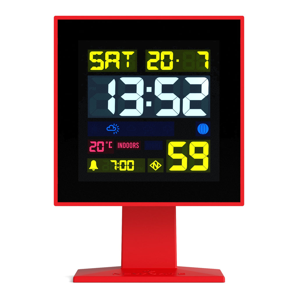 Newgate Monolith LCD Alarm Clock - Fire Engine Red